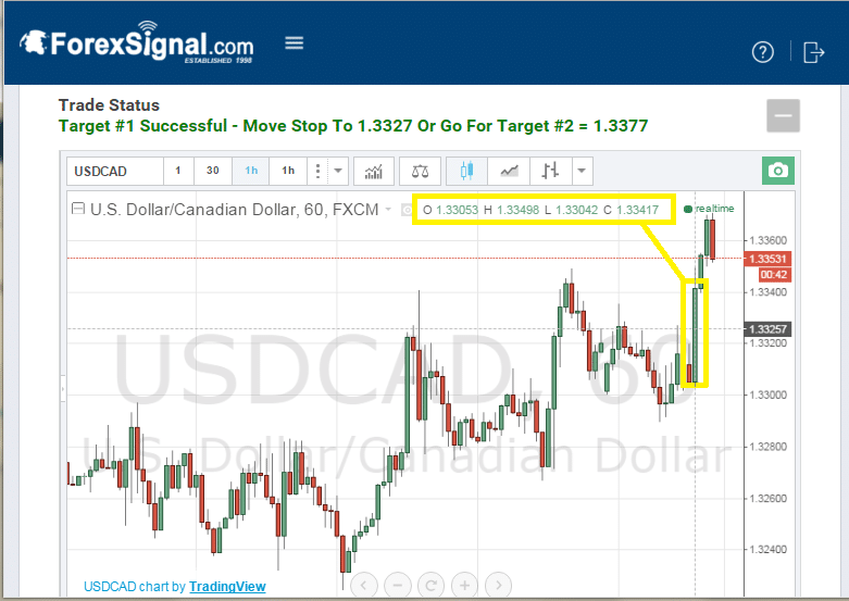 candlestick with prices on chart2