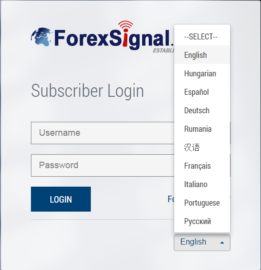 Change languages from the login screen.